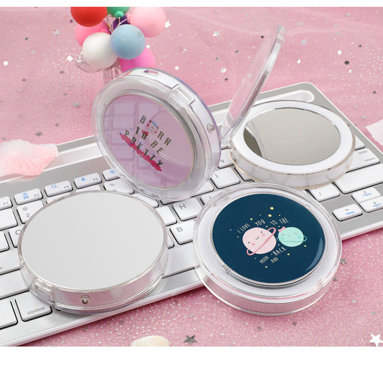 LED mini makeup mirror