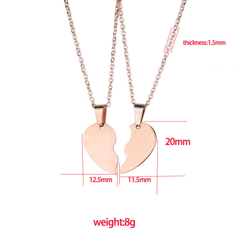 "Love" stainless steel puzzle necklace set