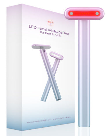 4in1 facial beauty wand with LED red light therapy, EMS and high frequency