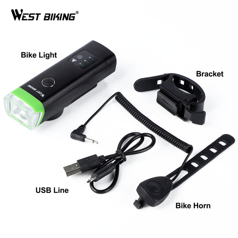 Bicycle headlight with sensor light