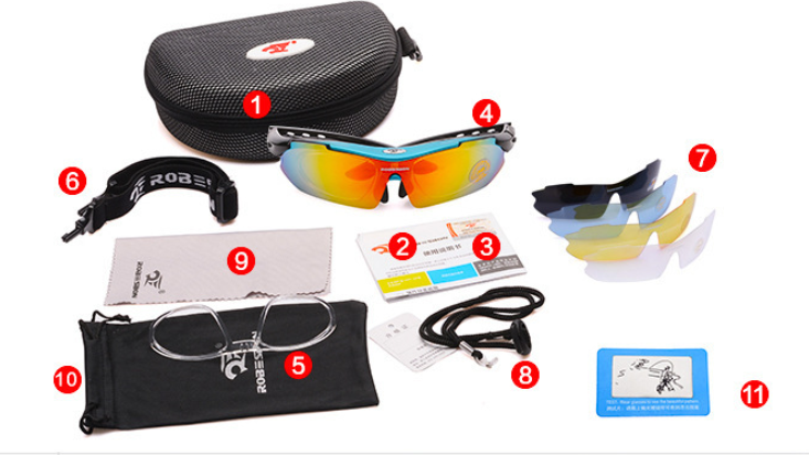 Outdoor sports safety glasses, sunglasses with interchangeable lenses