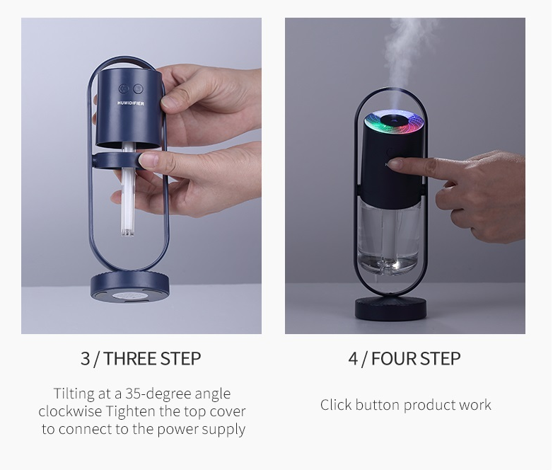 Magical humidifier with light effects