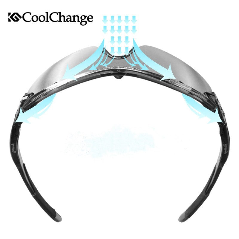 Cool change sports glasses with wind protection for women and men