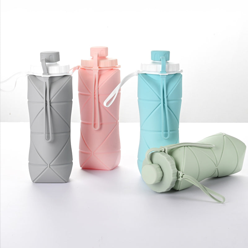 Foldable silicone water bottle