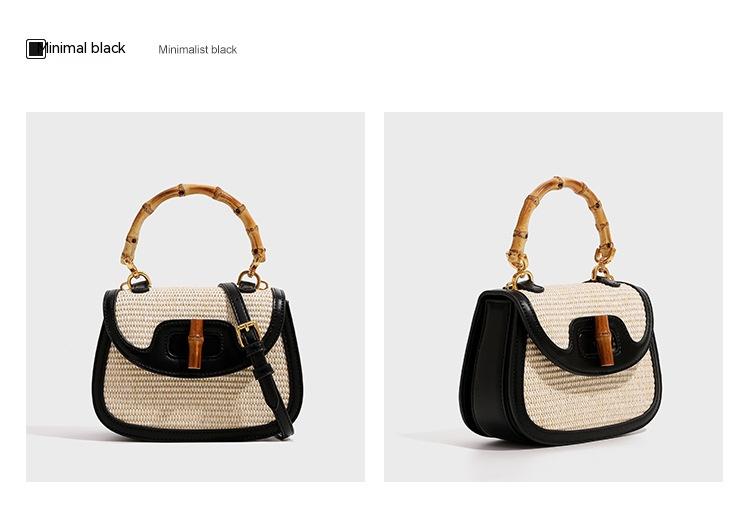 Handbag with bamboo handle