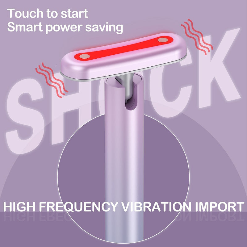 4in1 facial beauty wand with LED red light therapy, EMS and high frequency